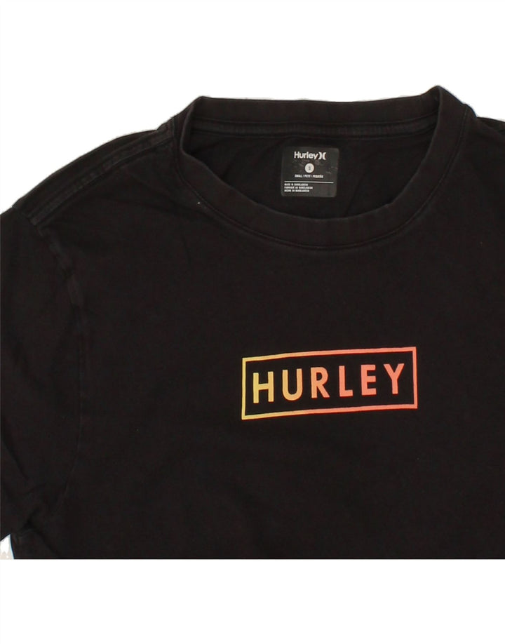 HURLEY Mens Graphic T-Shirt Top Small Black Cotton Vintage Hurley and Second-Hand Hurley from Messina Hembry 