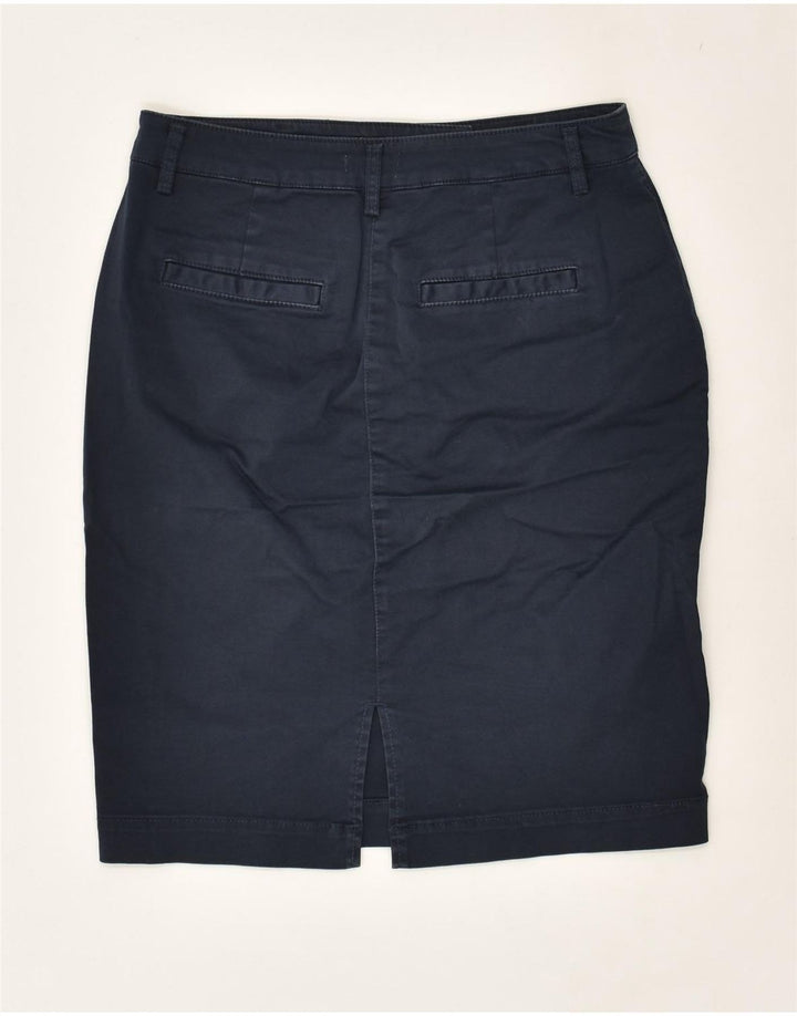 BENETTON Womens Straight Skirt UK 6 XS W25 Navy Blue Cotton | Vintage Benetton | Thrift | Second-Hand Benetton | Used Clothing | Messina Hembry 