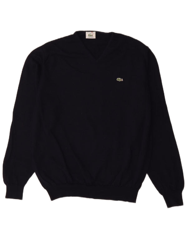 Мужской свитер Lacoste с v-образным вырезом, размер 6 XL, темно-синий, шерсть