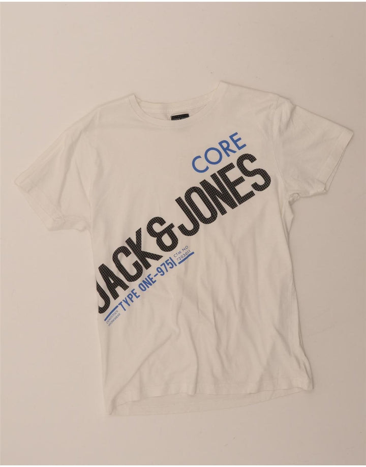 JACK & JONES Mens Graphic T-Shirt Top Large White Cotton Vintage Jack & Jones and Second-Hand Jack & Jones from Messina Hembry 
