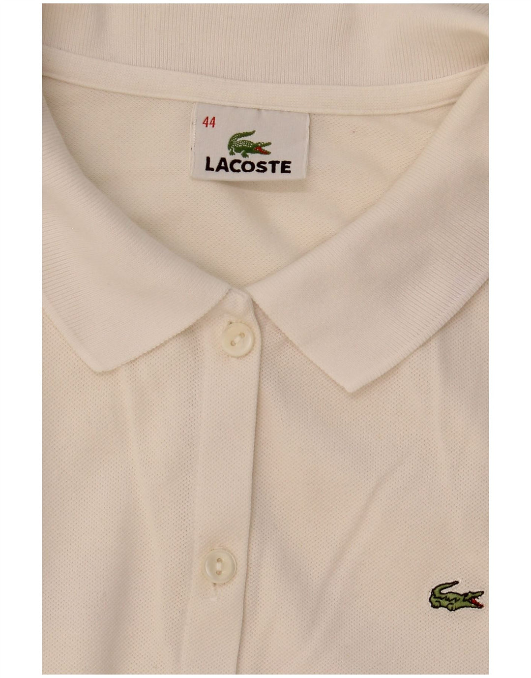 Lacoste Женская рубашка-блузка с коротким рукавом, размер 44, большая белая