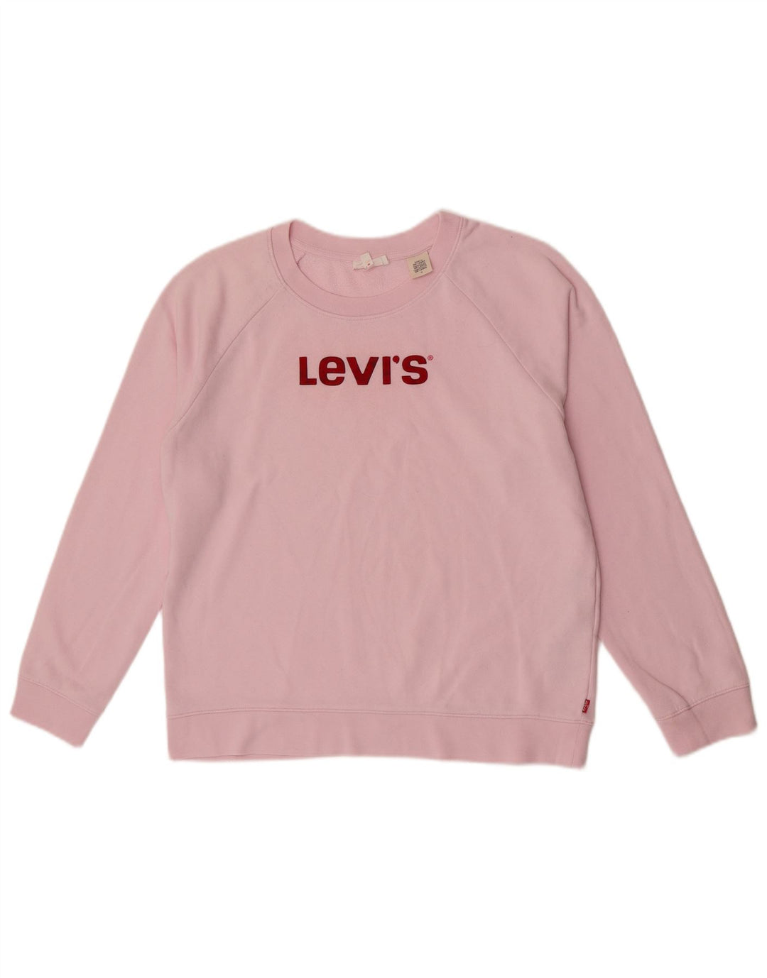Женский джемпер оверсайз с рисунком Levi's UK 14, хлопок среднего розового цвета