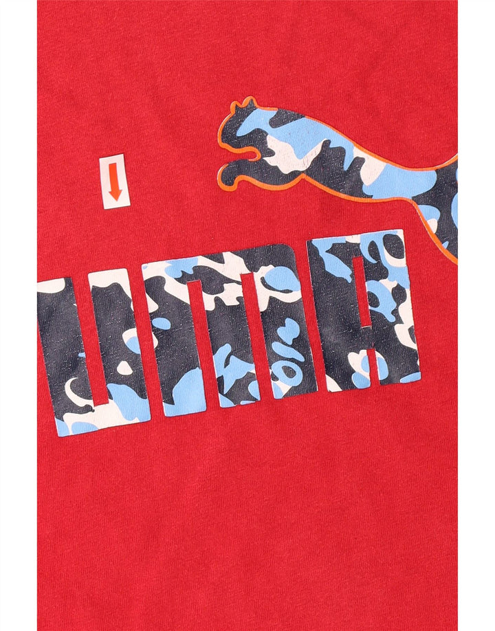 Мужская футболка с рисунком Puma, большой красный хлопок