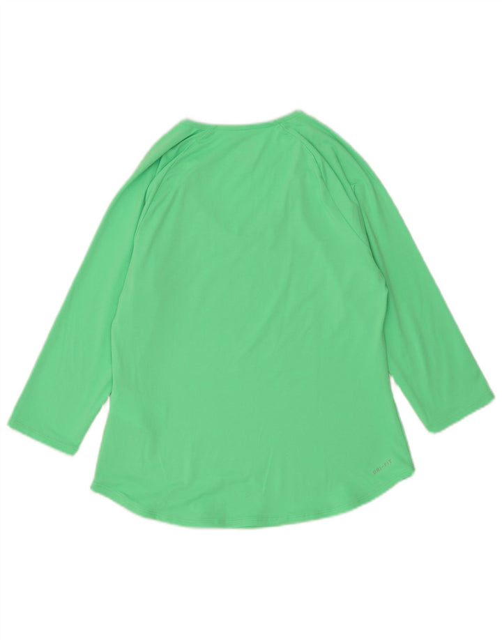 Женский топ Nike Dri Fit с рукавом 3/4 UK 12, средний зеленый полиэстер