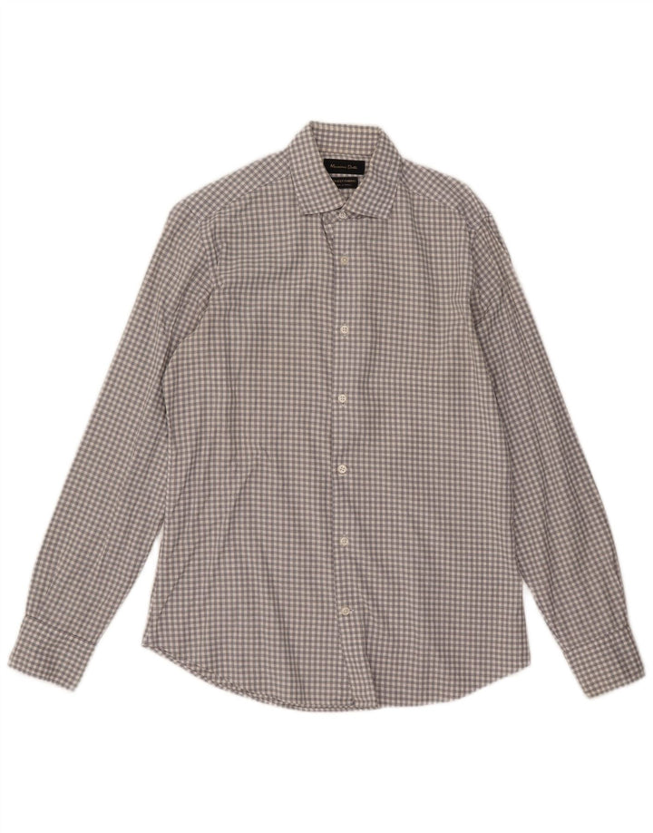Мужская рубашка Massimo Dutti, маленькая серая в клетку