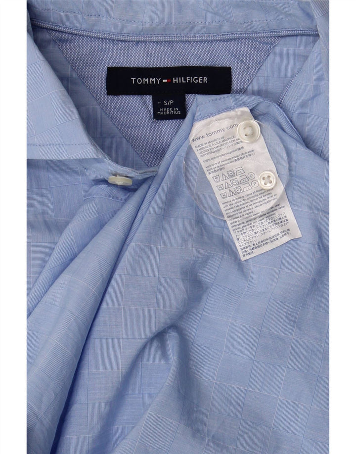 Мужская рубашка Tommy Hilfiger, маленькая синяя клетка, хлопок