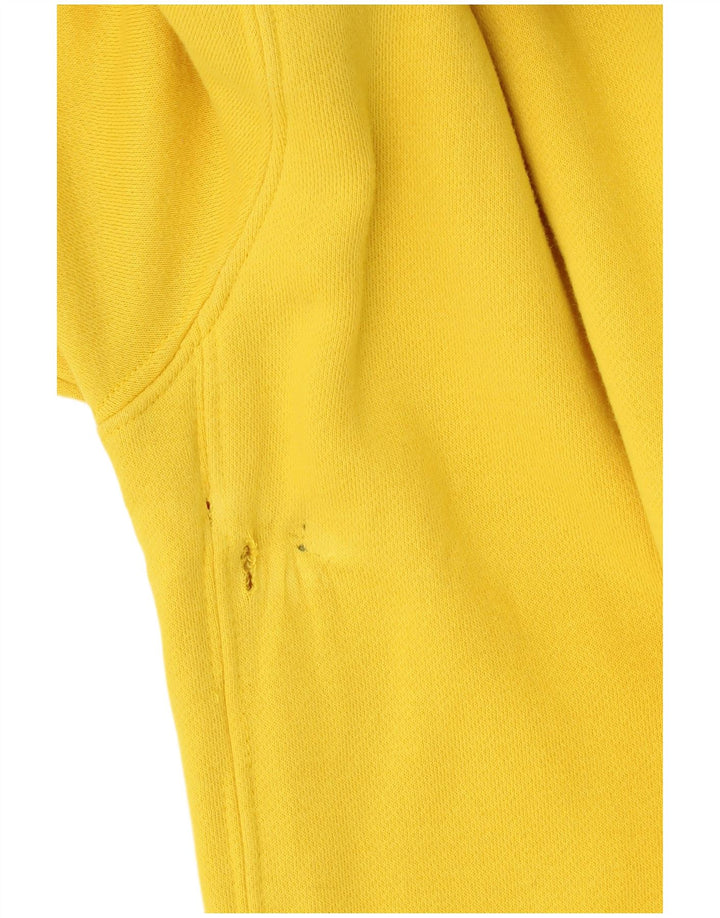 NIKE Mens Hoodie Jumper Small Yellow Cotton