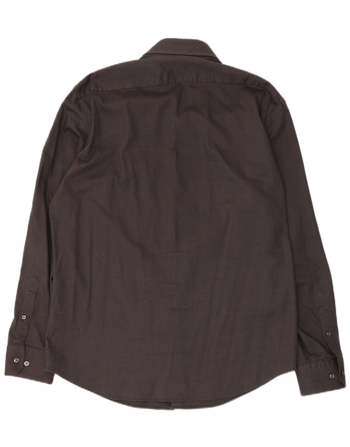 Мужская рубашка стандартного кроя Hugo Boss, размер 43, 17 XL, серая, хлопок