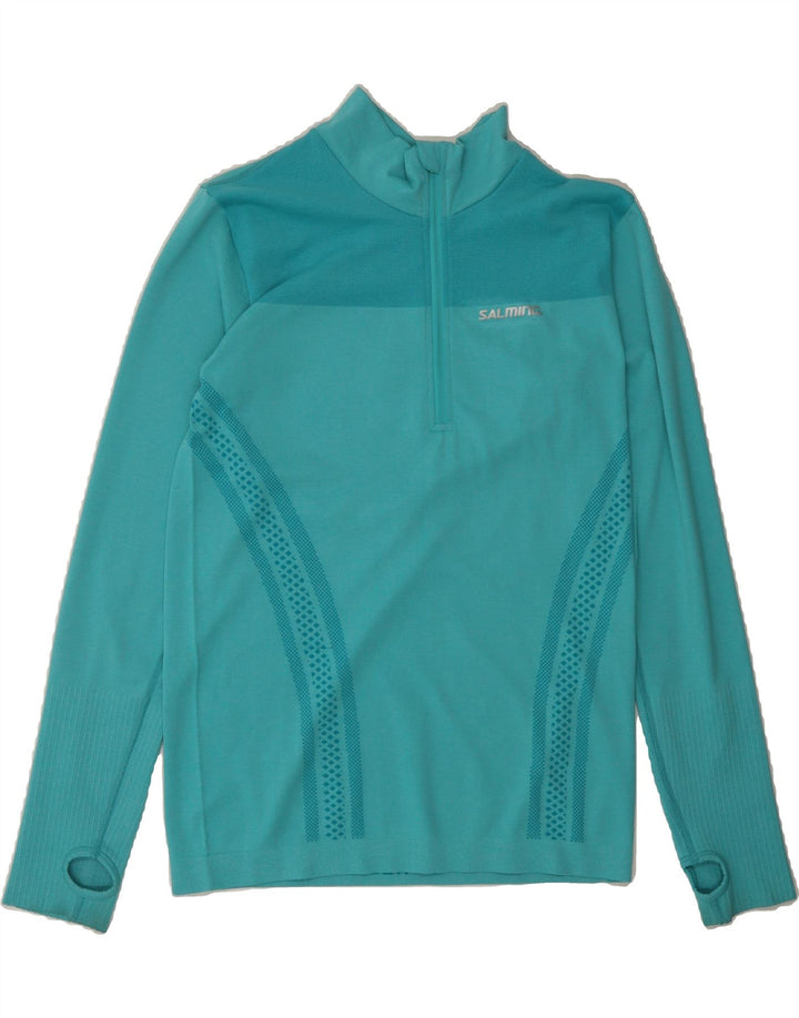 VINTAGE Womens Zip Neck Pullover Tracksuit Top UK 14 Medium Blue Vintage Vintage and Second-Hand Vintage from Messina Hembry 