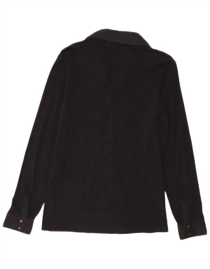 Женская рубашка поло с длинным рукавом MARINA MILITARE UK 18 XL, черный хлопок