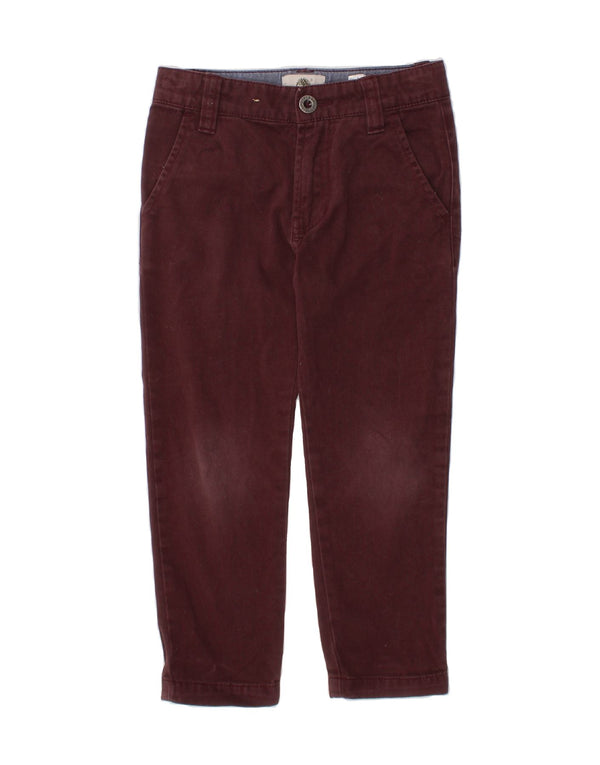 TIMBERLAND Boys Straight Chino Trousers 4-5 Years W21 L16 Burgundy Cotton