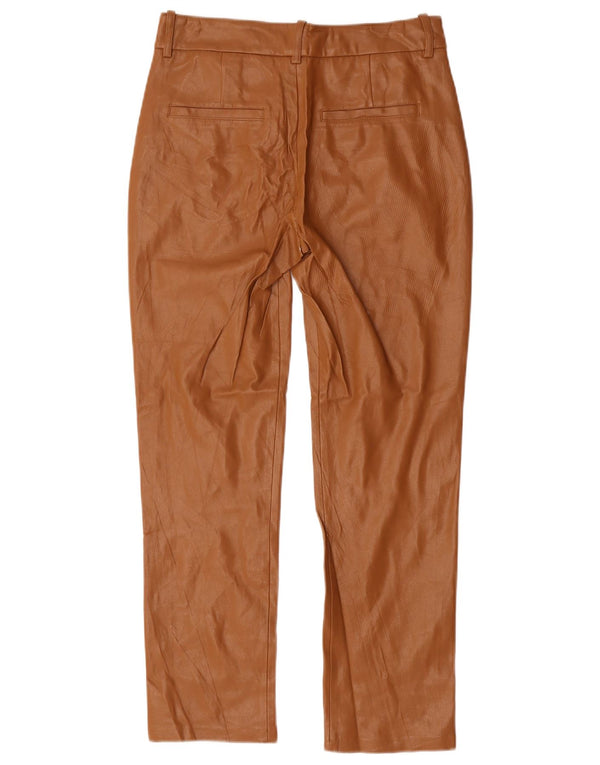 Женские узкие брюки из искусственной кожи Zara EU 34 2XS W24 L28 Бежевый полиэтилен