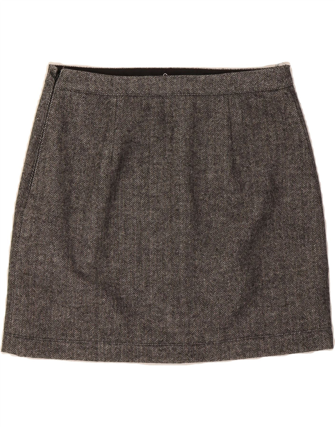 HOLLISTER Womens Mini Skirt Large W32  Grey Herringbone Polyester Vintage Hollister and Second-Hand Hollister from Messina Hembry 