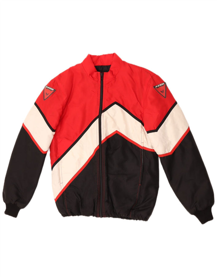 Мужская куртка-гонщик Dainese IT 42 XS, красная с цветными блоками, полиамид