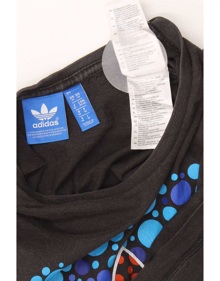 Adidas Мужская футболка с рисунком Топ среднего размера, черный хлопок