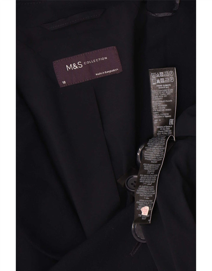 Женский пиджак на 1 пуговице Marks & Spencer UK 18 XL, темно-синий полиэстер