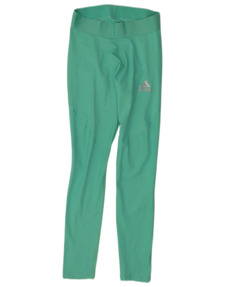 Женские леггинсы Adidas Climacool UK 12, средние, бирюзовые