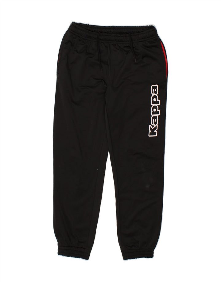 KAPPA Boys Graphic Tracksuit Trousers Joggers 11-12 Years  Black Polyester Vintage Kappa and Second-Hand Kappa from Messina Hembry 