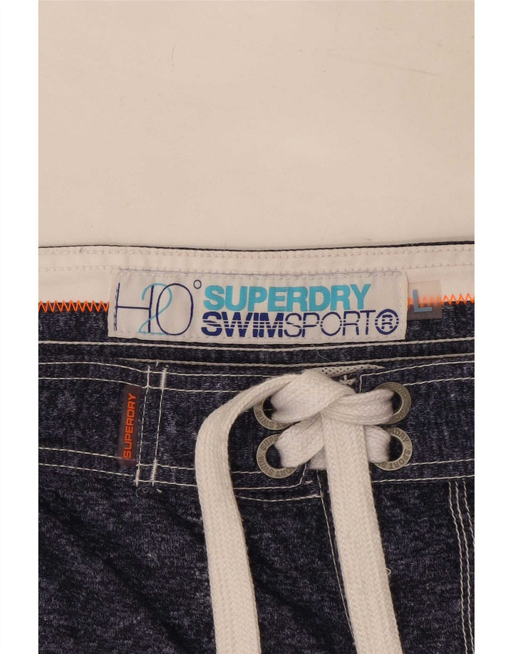Мужские шорты для плавания Superdry с рисунком, большие темно-синие, полиэстер