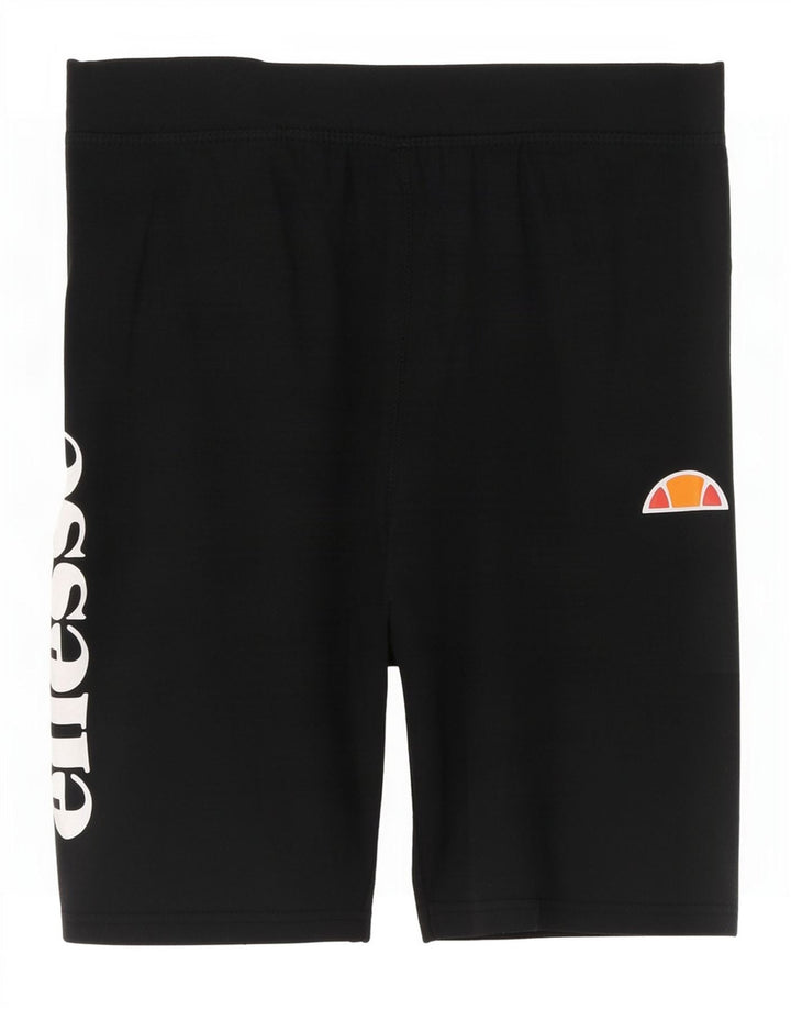 Женские спортивные шорты Ellesse с графическим рисунком UK 12, средние черные хлопковые