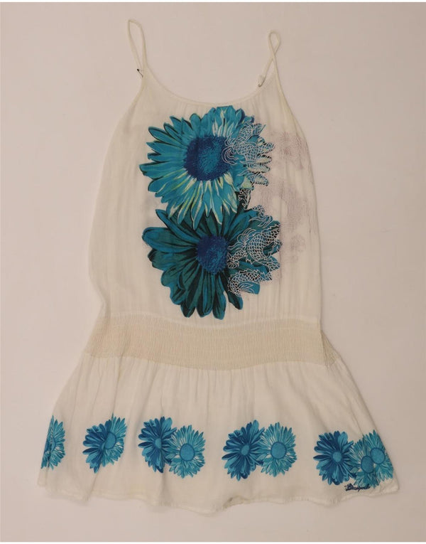 Женский пляжный сарафан Desigual UK 10, маленький белый с цветочным принтом