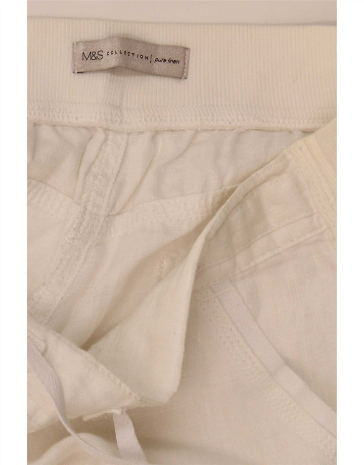 Женские прямые капри Marks & Spencer W32 L21 белые льняные