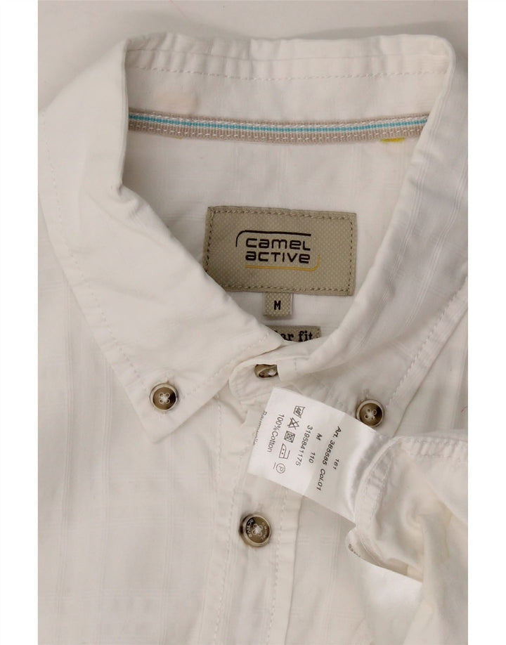 CAMEL ACTIVE Mens Regular Fit Short Sleeve Shirt Medium White Check Cotton Vintage Camel Active and Second-Hand Camel Active from Messina Hembry 