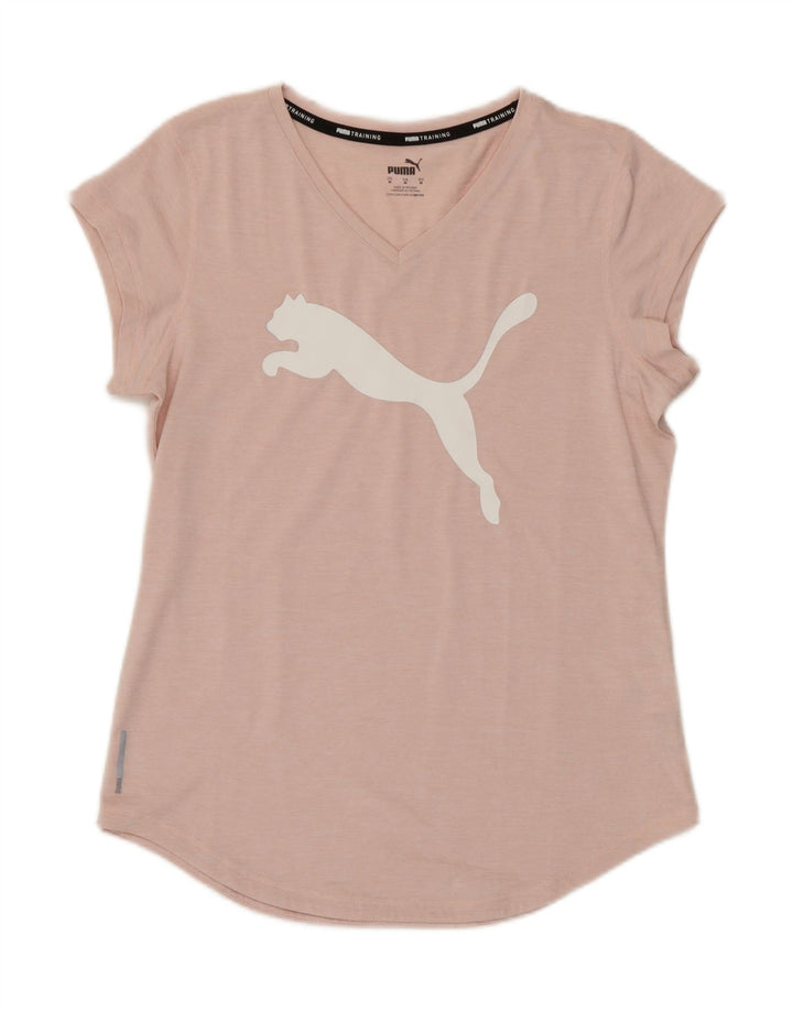 Женская футболка с рисунком Puma Top UK 14, средний розовый полиэстер
