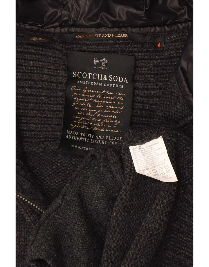 Мужской кардиган Scotch & Soda, большой серый шерстяной свитер