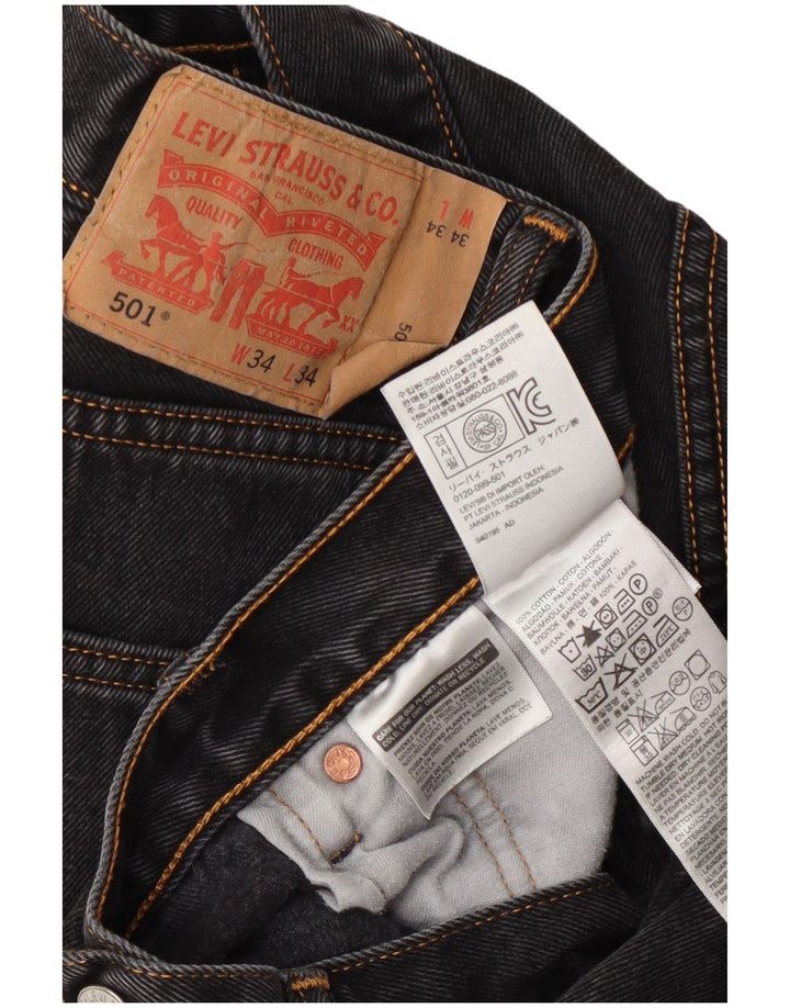 Мужские прямые джинсы Levi's 501 34 L34 Серый хлопок