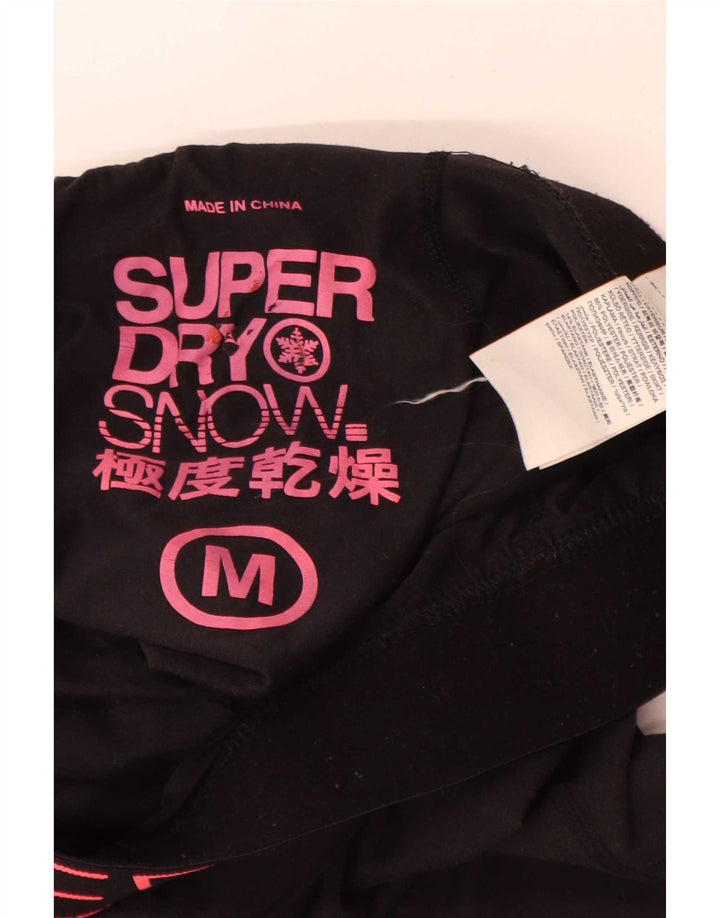 Женские леггинсы с рисунком Superdry UK 14, средний черный полиэстер