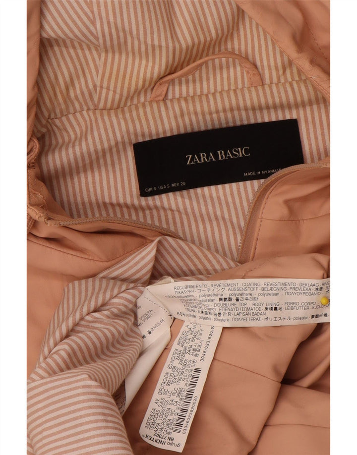 Женский плащ с капюшоном Zara UK 10, маленький розовый из полиуретана