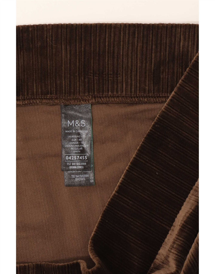 Женские бархатные леггинсы Marks & Spencer UK 20 2XL Коричневые полиэстер