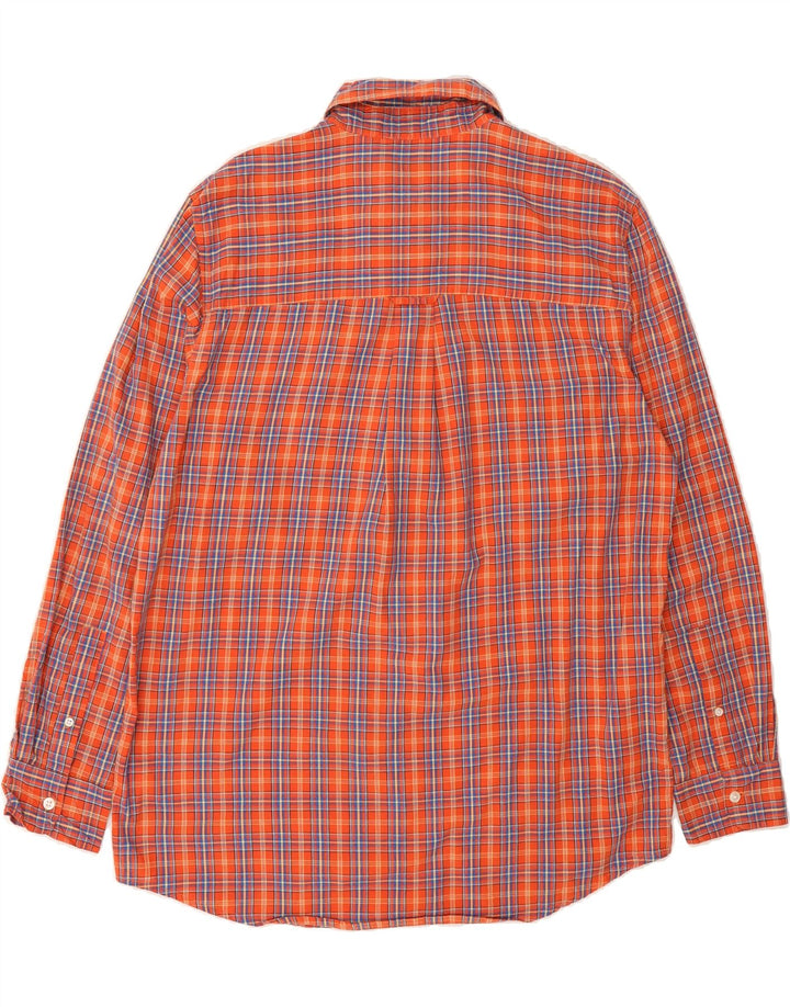 CHAPS Mens Easy Care Shirt Medium Orange Check Cotton Vintage Chaps and Second-Hand Chaps from Messina Hembry 