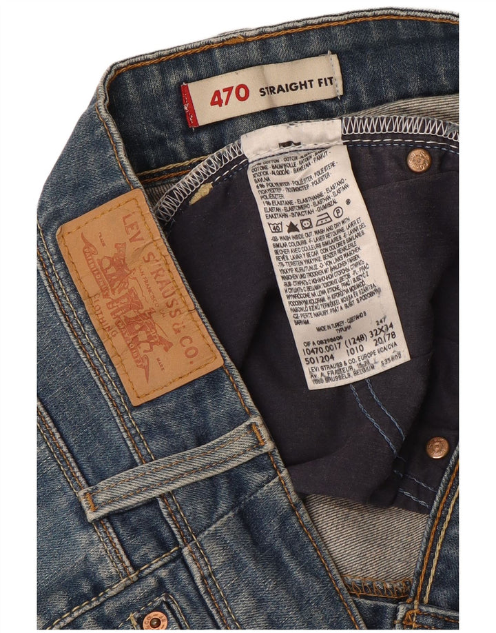 Женские прямые джинсы Levi's 470 W32 L33 синие, хлопок