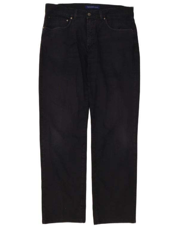 Мужские прямые повседневные брюки Trussardi W36 L31, черный хлопок