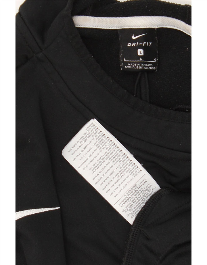 Мужской джемпер с капюшоном NIKE Dri Fit, большой черный полиэстер с цветными блоками