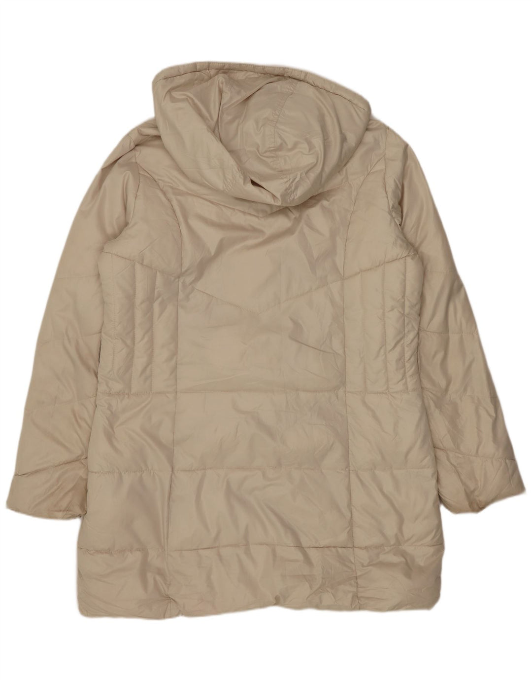 Женское длинное стеганое пальто с капюшоном Marks & Spencer UK 14 Medium Off White