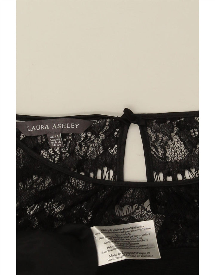 Женское платье-футляр с длинными рукавами Laura Ashley UK 14, большое черное полиамидное платье