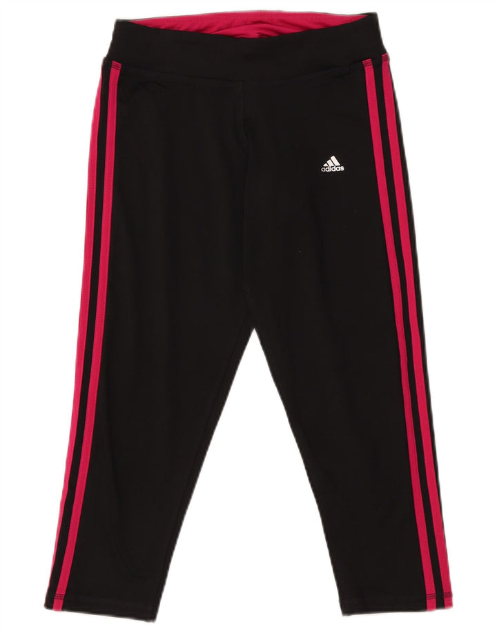 Женские леггинсы-капри Adidas Climalite UK 8/10, маленькие черные из полиэстера
