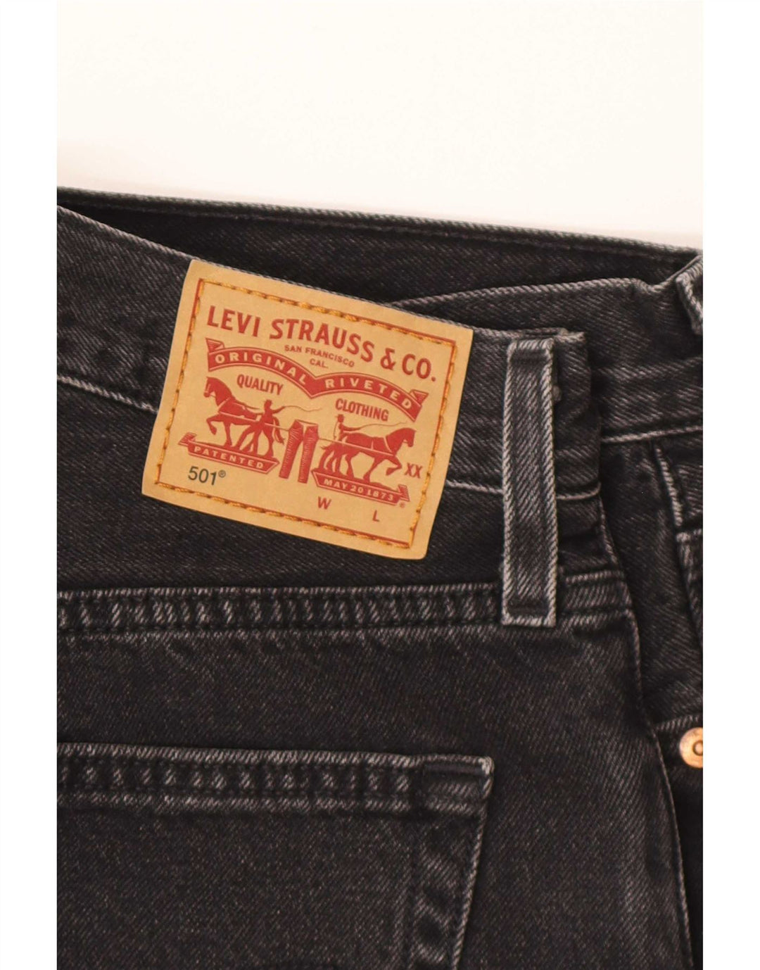 Женские джинсовые шорты Levi's 501 с высокой талией W28, средние серые