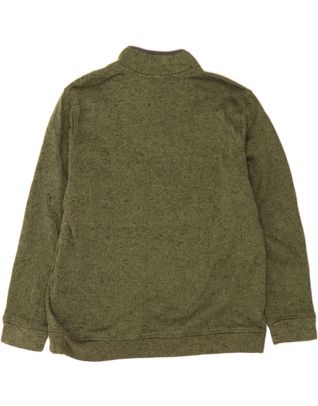 EDDIE BAUER Mens Button Neck Sweatshirt Jumper XL Khaki Flecked Polyester Vintage Eddie Bauer and Second-Hand Eddie Bauer from Messina Hembry 