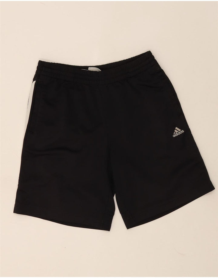 Мужские спортивные шорты Adidas среднего размера из полиэстера черного цвета