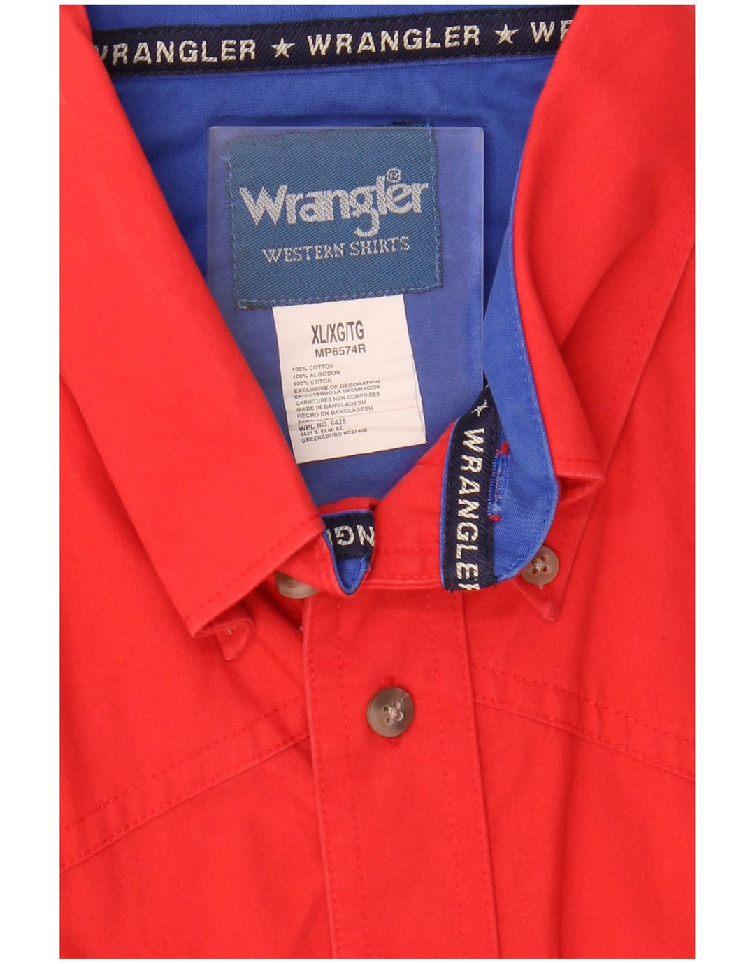 Мужская рубашка с коротким рукавом Wrangler XL, красный хлопок