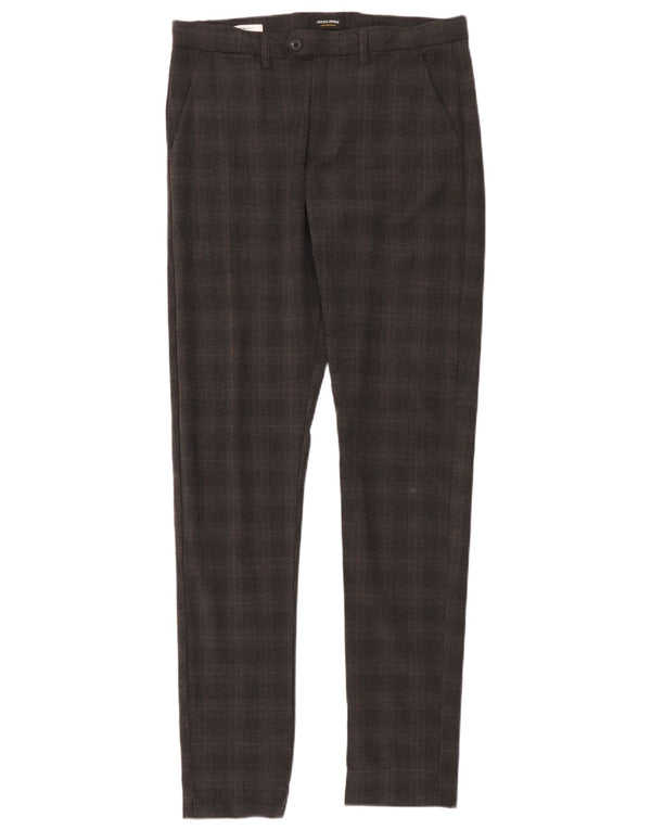 Мужские брюки чинос Jack & Jones Marco Slim W33 L36 серые в клетку из полиэстера