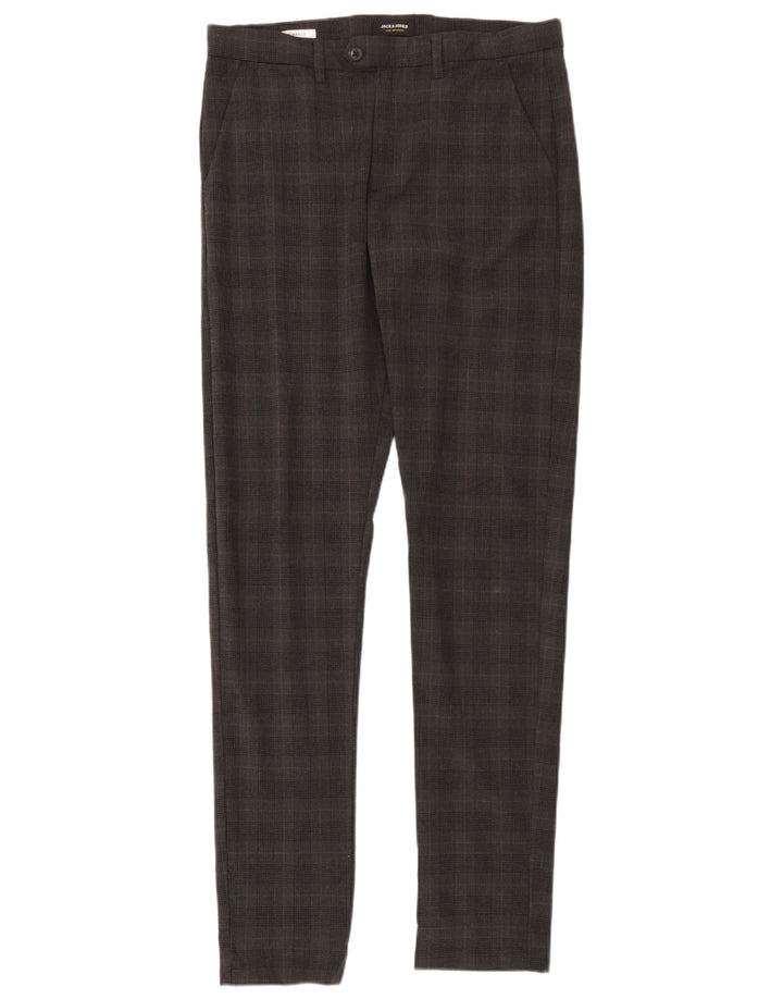Мужские брюки чинос Jack & Jones Marco Slim W33 L36 серые в клетку из полиэстера
