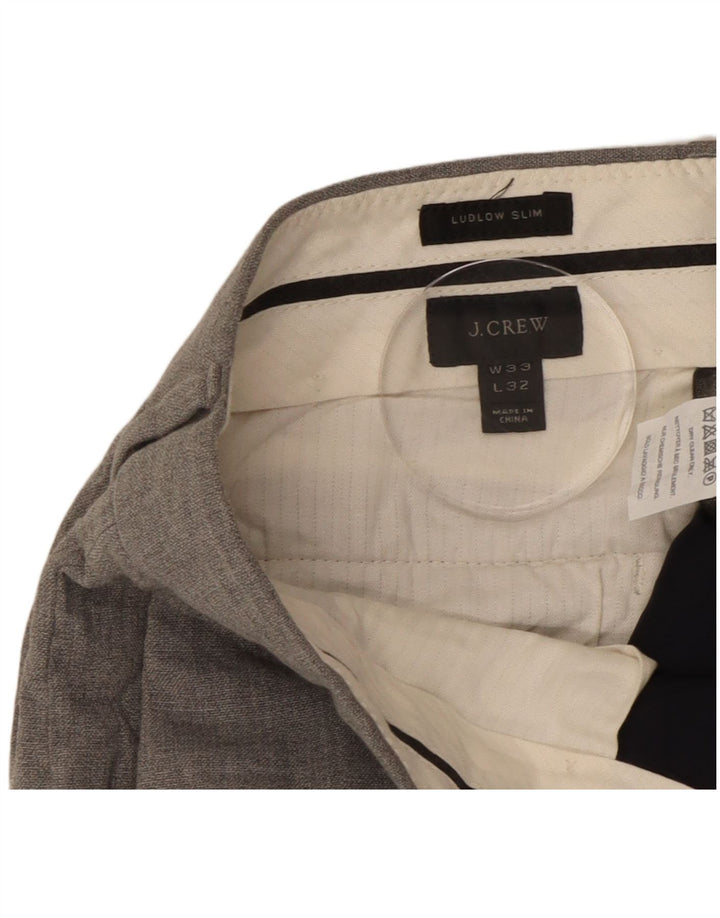 Мужские брюки узкого кроя J. Crew Ludlow W33 L30, серая шерсть