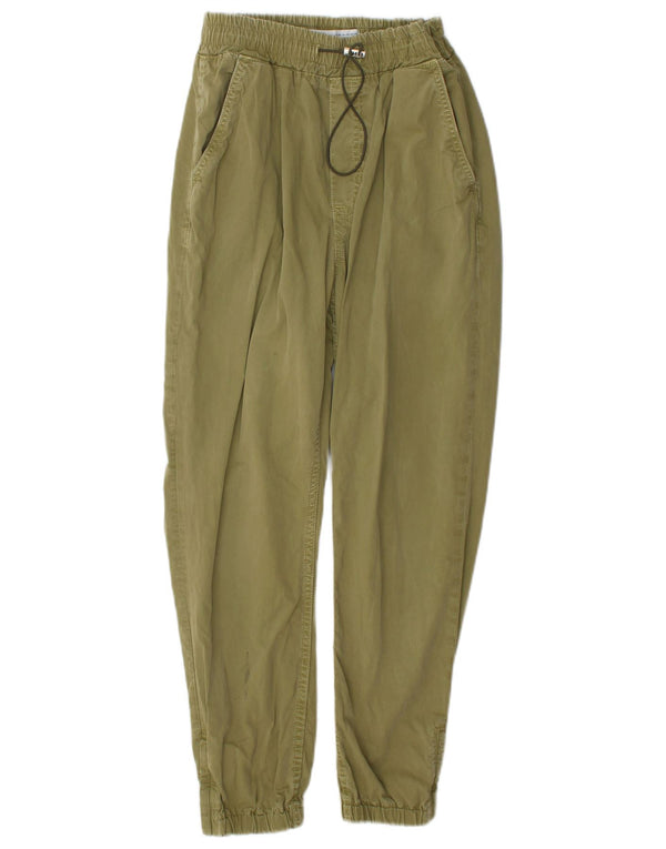 Женские брюки-джоггеры Zara XS W24 L26, хлопок цвета хаки