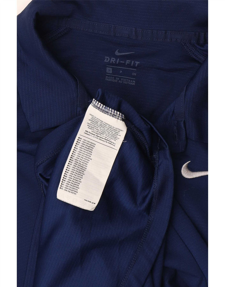 Мужская рубашка-поло Nike Dri Fit, маленькая, темно-синяя, полиэстер