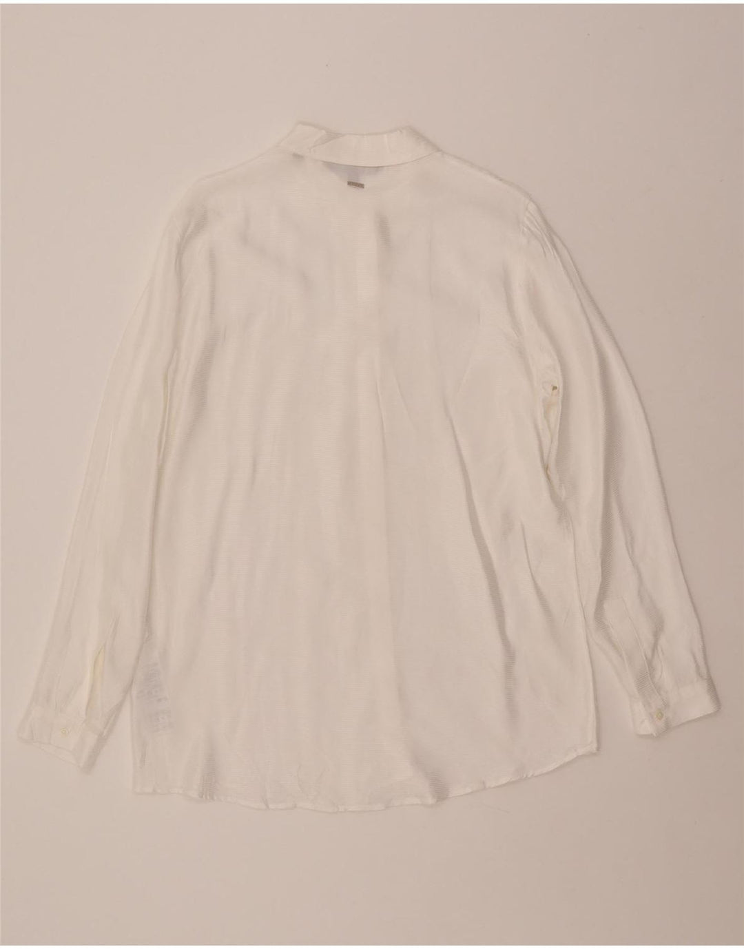 ARMANI EXCHANGE Женская рубашка UK 16, большая белая в тонкая полоска, вискоза